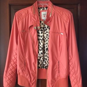 GUESS Women's Faux Leather Bomber Jacket